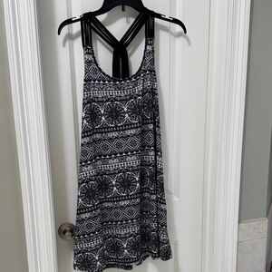 Ponte Vecchio Black and White Strappy Mini Dress